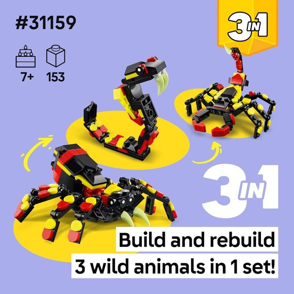 New LEGO Creator 3-in-1 31159 Spider Toy Spider Scorpion Snake Wild Animals Surp - Picture 2 of 16